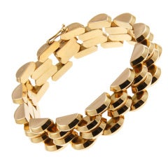 Retro Rose Gold Streamlined Geometric Link Bracelet