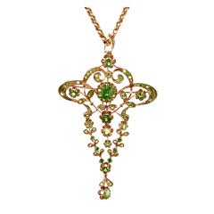 Nicholas II Demantoid Garnet Rose Gold Pin/Pendant