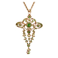 Nicholas II Demantoid Garnet Rose Gold Pin/Pendant