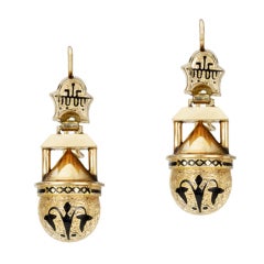 Late Victorian Black Taille d'Épergne Drop Earrings