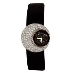 CHANEL Chic White Gold, Black and White Diamond Wristwatch circa 1990s