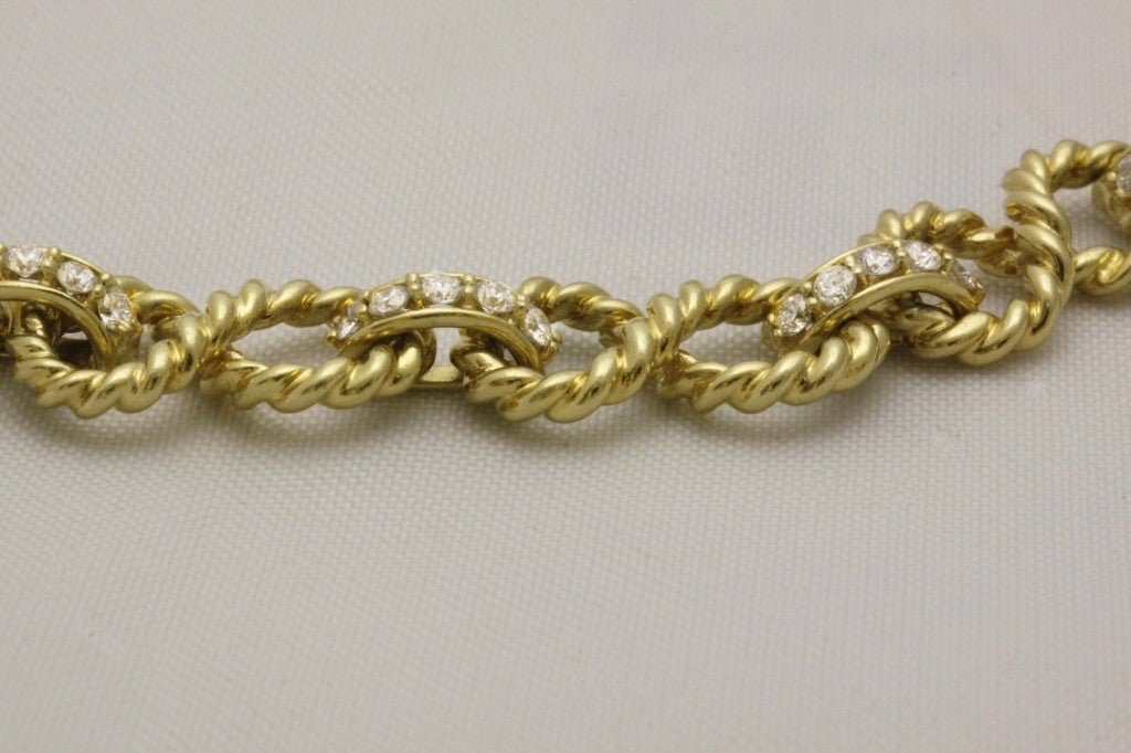 Tiffany & Co. Gold and Diamond Fluted Ribbon Necklace