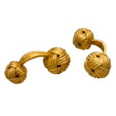 Angela Cummings Double Sided Gold Bow Knot Cufflinks