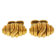 Vintage Chunky  Gold "Coil" Cufflinks