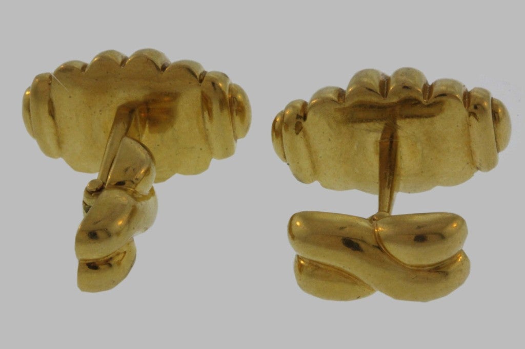 Chunky  Gold "Coil" Cufflinks