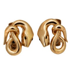 Boucheron  Gold and Enamel  Snake Cufflinks