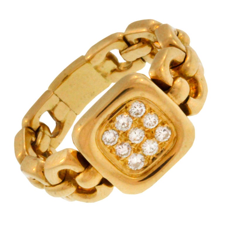Van Cleef 
Arpels Diamond 
 Gold Link Ring