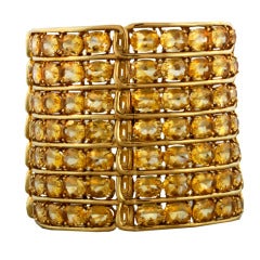 Very Wide Yellow Gold 
Citrine Bangle