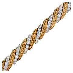 David Webb Fifties Diamond & Gold Bracelet