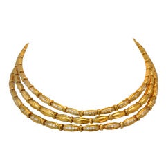 Tiffany & Co. Multi-Strand Gold & Diamond Necklace
