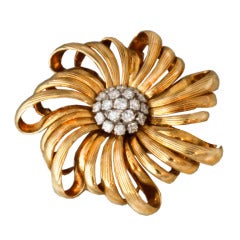 Mellerio Gold & Diamond Flower Pin
