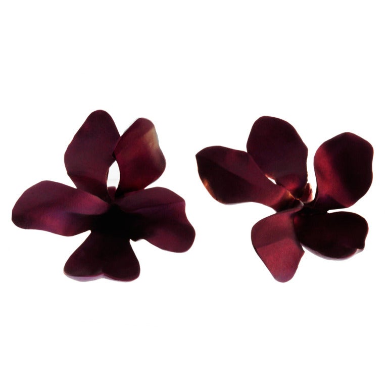 Jar Purple Flower Earrings