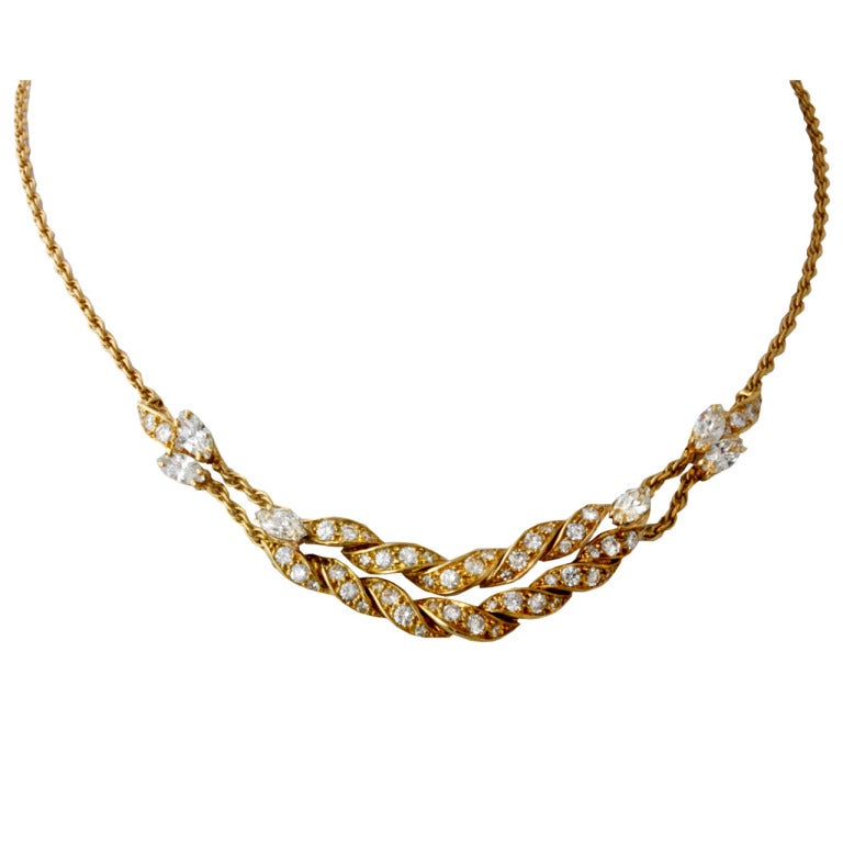 Fabulous Piaget Yellow Gold & Diamond Necklace
