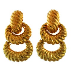 Bold Hammered Door Knocker Earrings