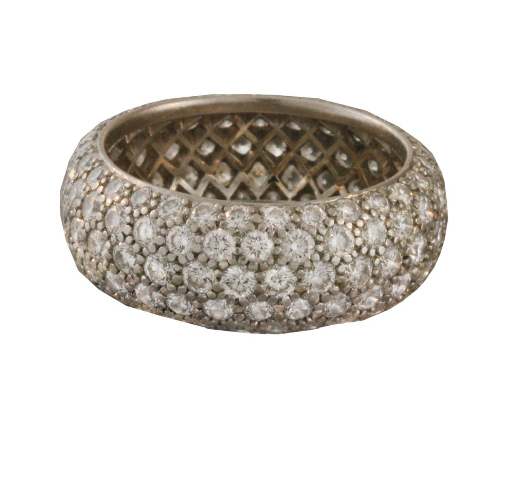 Tiffany & co. 5-row pave diamond band set in platinum. This ring currently retails at Tiffany for $16,275.00.