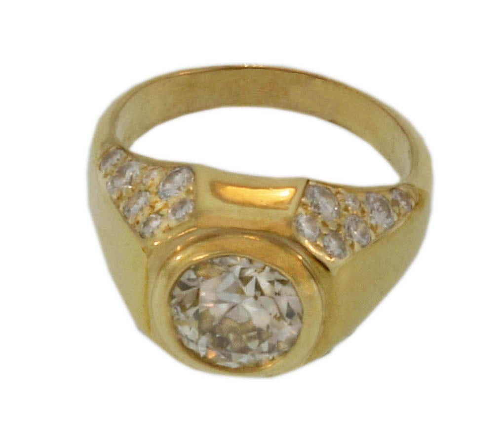 BULGARI Diamond Dome Yellow Gold Ring For Sale