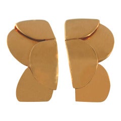 Hermes Cubist Gold Earrings