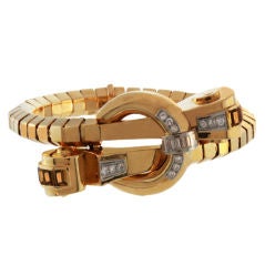 Fine Retro Gold Citrine and Diamond bracelet