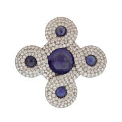 Vintage CHANEL Sapphire and Diamond Endless Knot Brooch