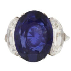 Important  Burmese Sapphire And Diamond  Ring