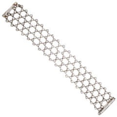 CARTIER Platinum and Diamond-Set Multi-Strand Bracelet