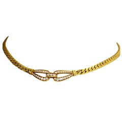 CARTIER Diamond-Set  Herringbone Chain Necklace