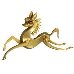 Vintage French Mid-Century Horse Brooch