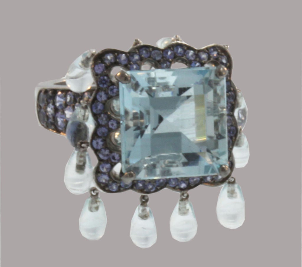 Contemporary BOUCHERON Sapphire and Aquamarine Ring