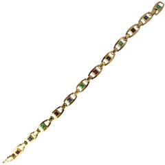 BULGARI Bracelet with Rubies, Sapphires and Emeralds