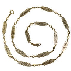 Art Nouveau Open  Work Chain Necklace