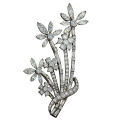 OSCAR HEYMAN Diamond Flower Pin