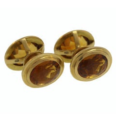 Citrine Gold Cufflinks 