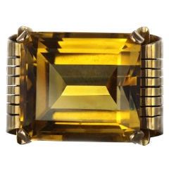 Fabulous Forties Citrine  Brooch