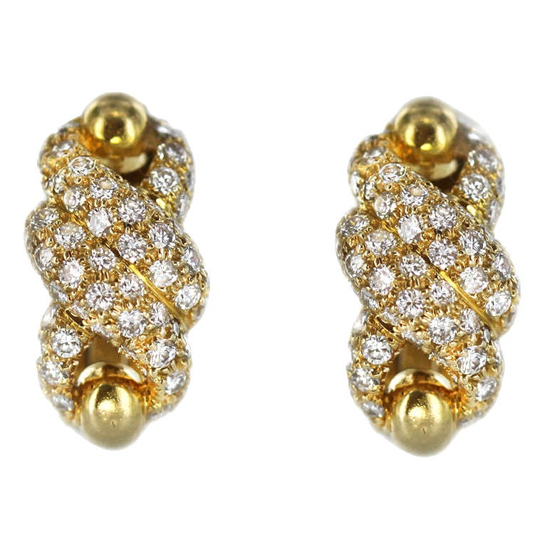 CARTIER Diamond and Gold "Double Infinity" Earrings at 1stDibs