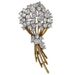 OSCAR HEYMAN Diamond, Platinum  Gold Brooch