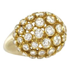 CARTIER Diamond and Gold Dome Ring CARTIER Diamond and Gold Dome Ring