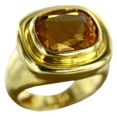 PALOMA PICASSO for TIFFANY Citrine & Yellow  Bold Gold Ring