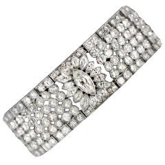 Stunning Art Deco Platinum and Diamond Bracelet