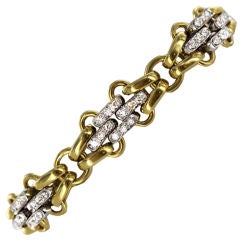 Vintage POMELLATO  Diamond Gold Link Bracelet