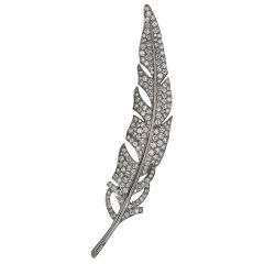Vintage BOUCHERON Splendid Diamond Feather Pin