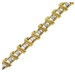 TIFFANY & CO. Diamond and  Gold Rope Bracelet