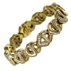 MARINA B Gold & Diamond Link Bracelet