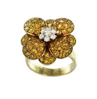 VAN CLEEF & ARPELS Golden Sapphire and Diamond Ring