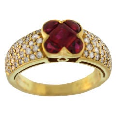 VAN CLEEF & ARPELS Diamond and Ruby Ring