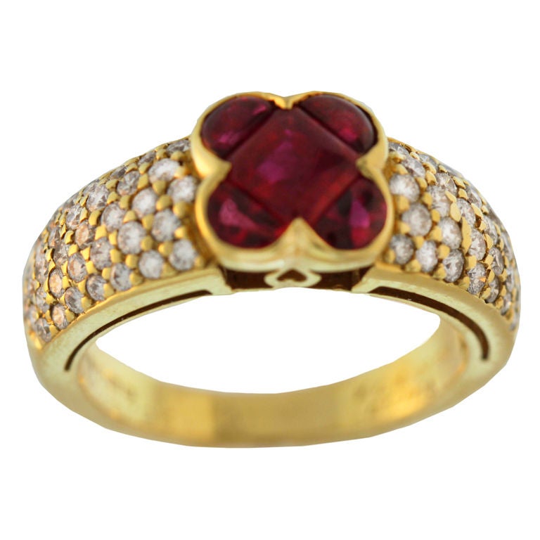 VAN CLEEF & ARPELS Diamond and Ruby Ring For Sale