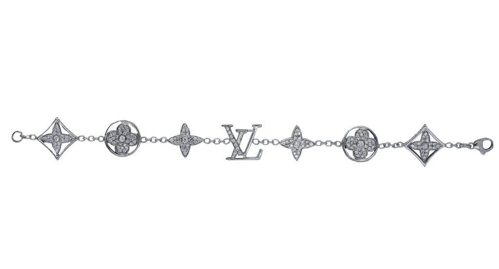 LOUIS VUITTON Logo Design Diamond Bracelet at 1stDibs