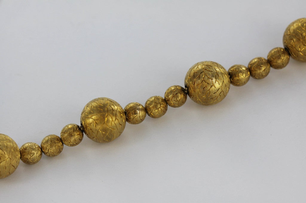 TIFFANY & CO. Etched Gold Ball Bracelet