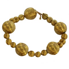 TIFFANY & CO. Etched Gold Ball Bracelet