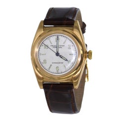 ROLEX Pink Gold Bubble Back Chronometer Wristwatch circa 1940s