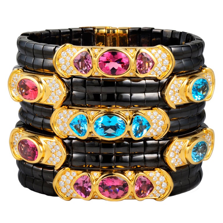 MARINA B. Black Jade 
Semi Precious Stone Bracelets